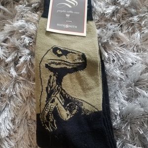 Graphic cotton t-rex mens socks NWT